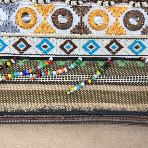 Boho Beaded Fold Over Hand Bag - Picture 9 of 10